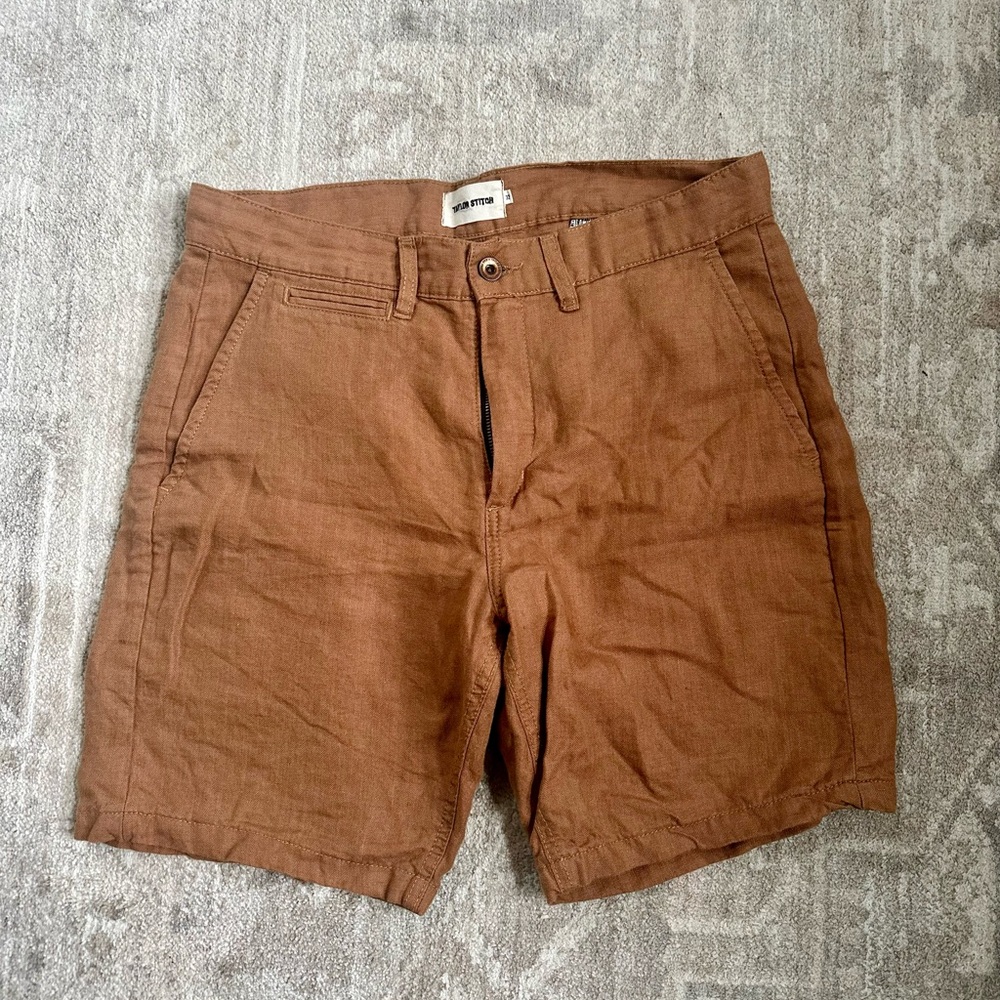 Taylor Stitch Tan Men's Flat Front Shorts